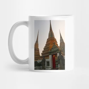 First entrance view to Phra Chedi Rai with two guardians Mug